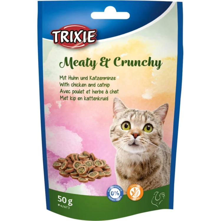 Przysmak dla kota Krążki z Kurczakiem i Kocimiętką Trixie Meaty&amp;Crunchy 50g