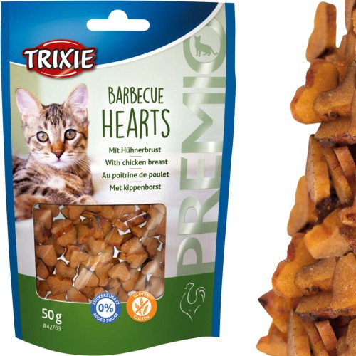 Przysmak dla kota Serduszka z Kurczaka Barbecue Hearts Trixie PREMIO 50g