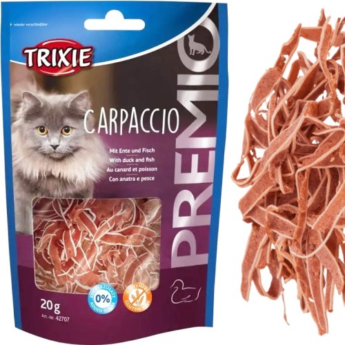 Przysmak dla kota Paski Kaczka + Ryba Carpaccio Trixie PREMIO 20g