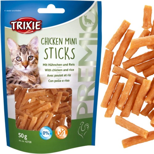 Przysmak dla kota Pałeczki z Kurczaka Chicken Mini Sticks Trixie PREMIO 50g