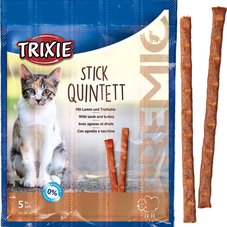 Przysmak dla kota Jagnięcina i Indyk Stick Quintett Trixie PREMIO 25g