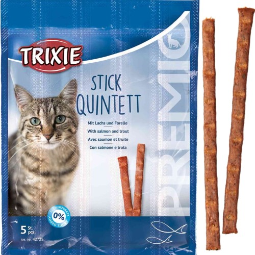 Przysmak dla kota Ryba Łosoś i Pstrąg Stick Quintett Trixie PREMIO 25g