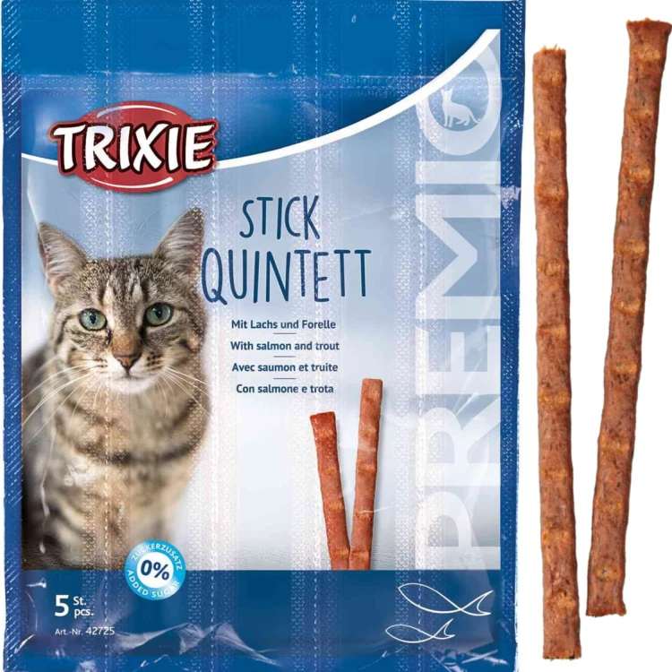 Przysmak dla kota Ryba Łosoś i Pstrąg Stick Quintett Trixie PREMIO 25g