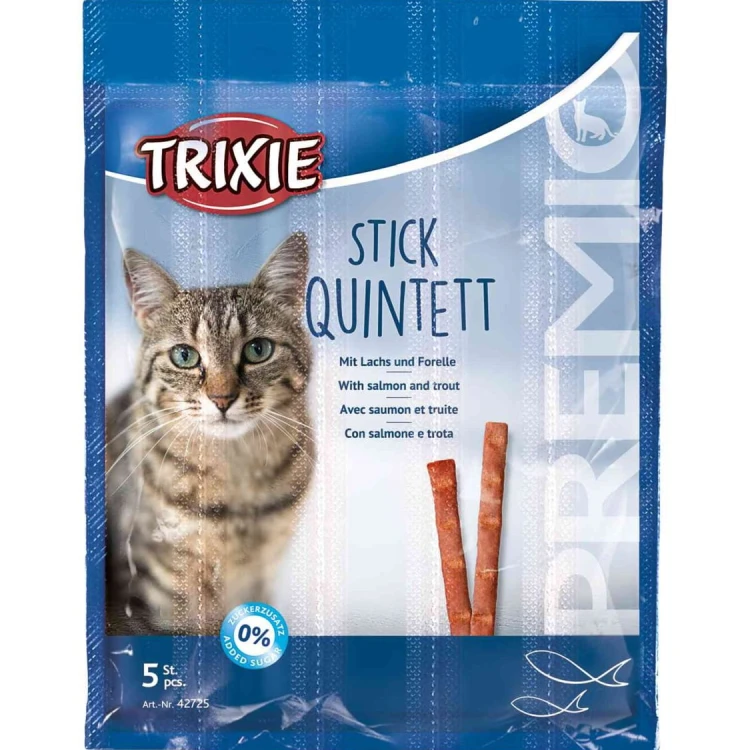 Przysmak dla kota Ryba Łosoś i Pstrąg Stick Quintett Trixie PREMIO 25g