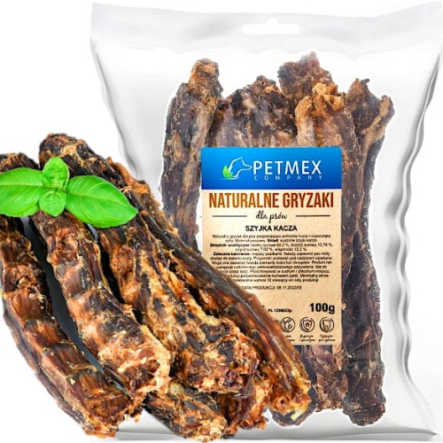 Przysmak naturalny gryzak dla psa Suszone Szyje, Szyjki Kacze Petmex 100 g