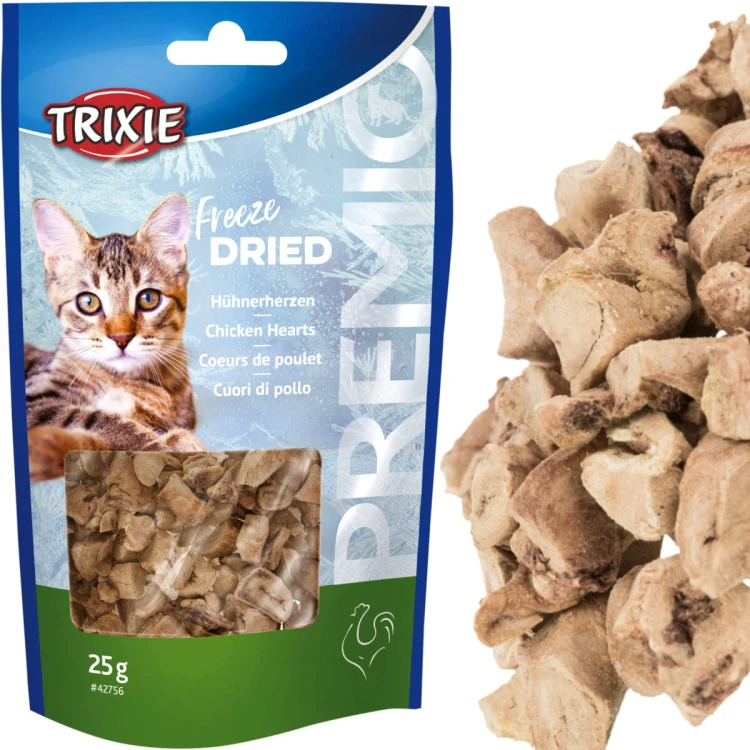 Przysmak dla kota Serca Kurczaka Freez Dried Chicken Hearts Trixie PREMIO 25g