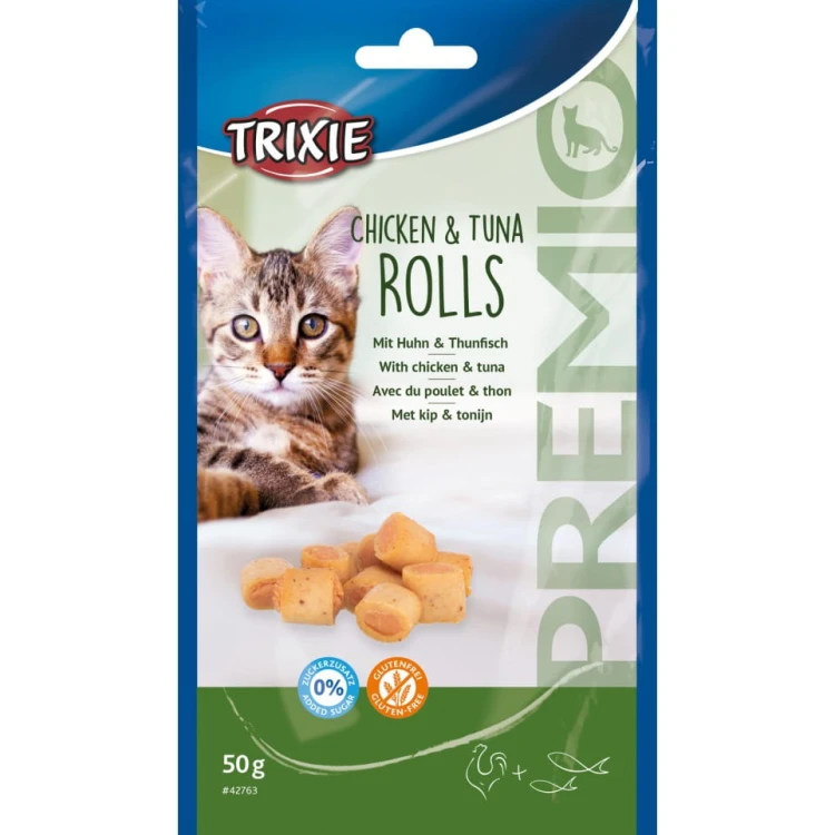 Przysmak dla kota Roladki Chicken &amp; Tuna Rolls Trixie PREMIO 50g