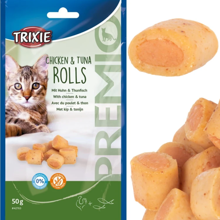 Przysmak dla kota Roladki Chicken &amp; Tuna Rolls Trixie PREMIO 50g