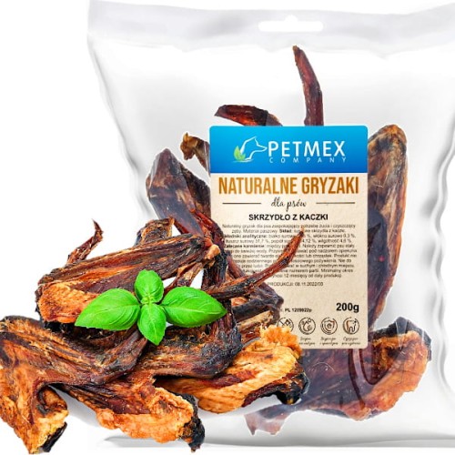 Przysmak naturalny gryzak dla psa Suszone Skrzydła z Kaczki Petmex 200g