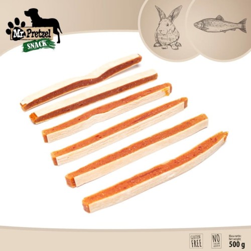 Przysmak, przekąska dla psa Kanapka z Królikiem i rybą Mr.Pretzel 500g