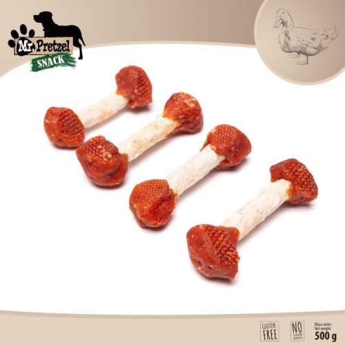 Przysmak, przekąska dla psa Hantel / Kość z Kaczką Mr.Pretzel 500g