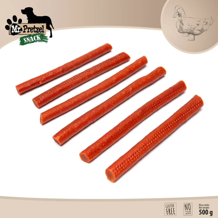 Przysmak, przekąska dla psa Miękkie Paluszki z Kaczki (90%) Mr.Pretzel 500g