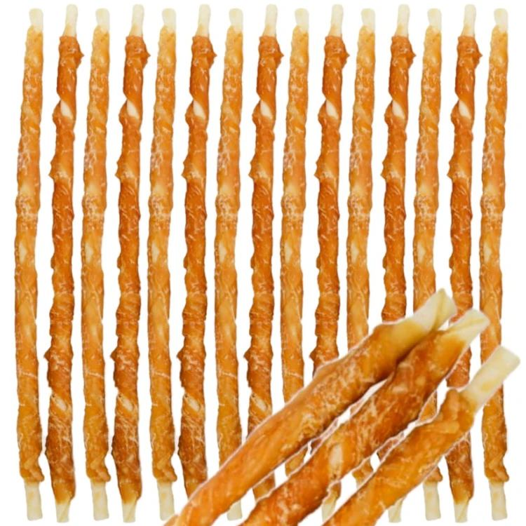Przysmak, przekąska dla psa Patyki ze skóry z Kurczakiem 30cm Hau&amp;Miau 500g