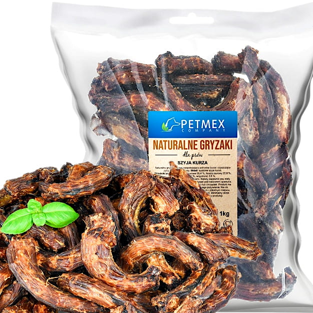 Przysmak naturalny gryzak dla psa Suszone Szyje, Szyjki Kurze Petmex 1kg