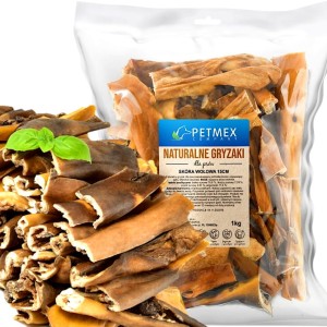 Przysmak, naturalny gryzak dla psa Suszona Skóra Wołowa Petmex 15 cm, 1kg