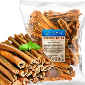Przysmak, naturalny gryzak dla psa Suszona Skóra Końska Petmex 15 cm, 1kg