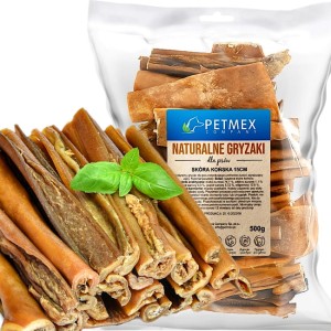 Przysmak, naturalny gryzak dla psa Suszona Skóra Końska Petmex 15 cm, 500g