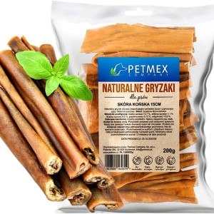 Przysmak, naturalny gryzak dla psa Suszona Skóra Końska Petmex 15 cm, 200g