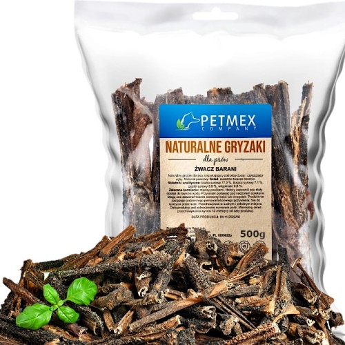 Przysmak naturalny gryzak dla psa Suszone Żwacze Baranie Petmex 500g