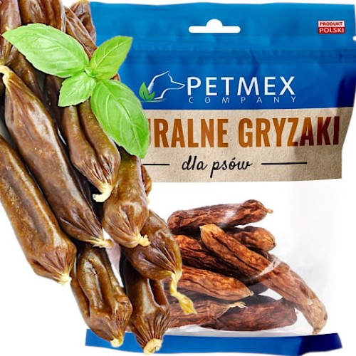 Przysmak naturalny gryzak dla psa Suszone Kiełbaski Drobiowe Petmex 100g