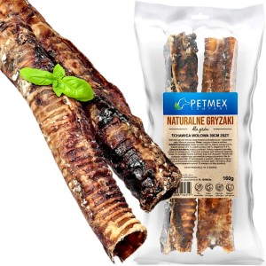 Przysmak, naturalny gryzak dla psa Tchawica Wołowa Petmex 30cm, 2szt.