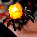 Lampka, świeca, świeczka LED z bateriami na Halloween Pająk