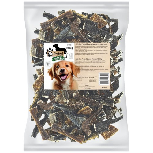Przysmak, naturalny gryzak dla psa Suszone Żwacze Jagnięce Mr. Pretzel 1kg