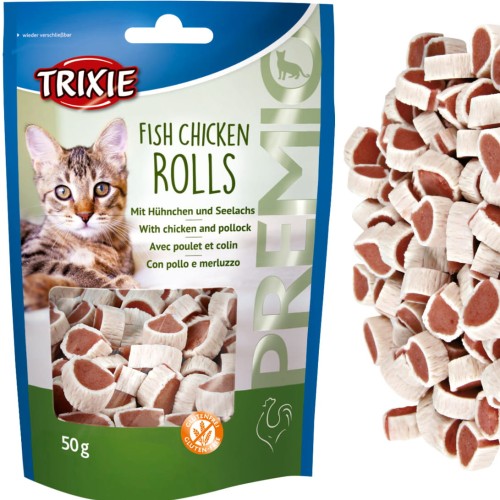 Przysmak dla kota Roladki Kurczak Ryba Fish Chicken Rolls Trixie PREMIO 50g