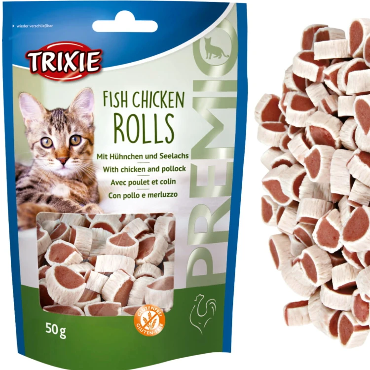Przysmak dla kota Roladki Kurczak Ryba Fish Chicken Rolls Trixie PREMIO 50g