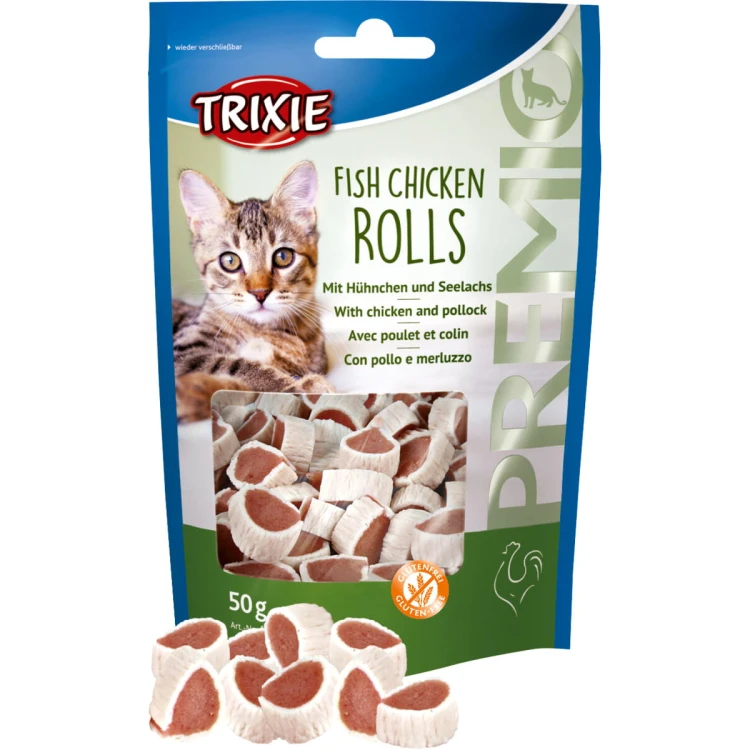 Przysmak dla kota Roladki Kurczak Ryba Fish Chicken Rolls Trixie PREMIO 50g