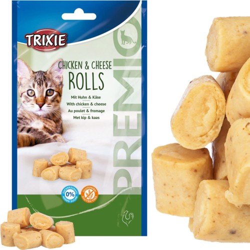 Przysmak dla kota Kurczak z Serem Cheese &amp; Chicken Rolls Trixie PREMIO 50g
