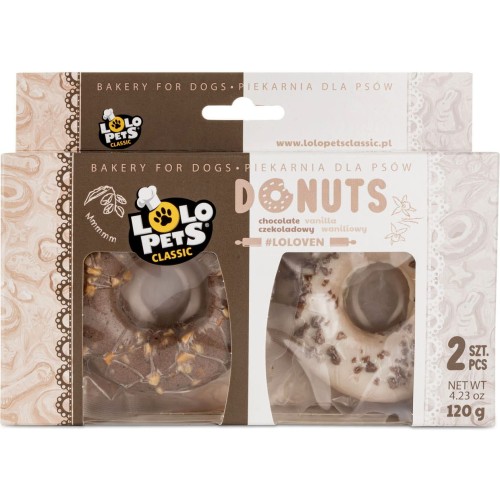 Przysmak dla psa Pączki Waniliowe i Czekoladowo-Orzechowe Donuts Lolo Pets