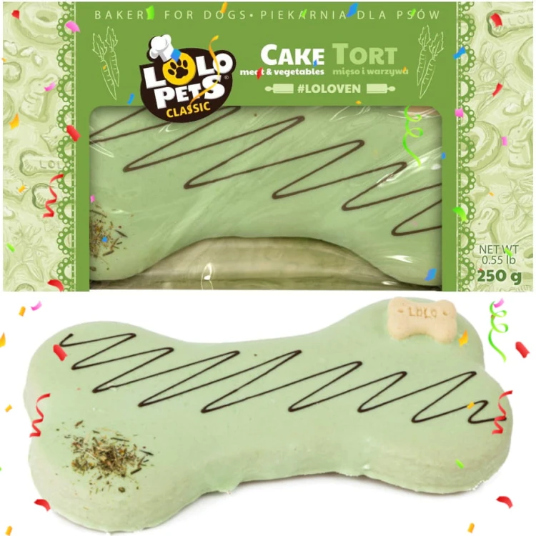 Przysmak dla psa tort Urodzinowy Mięsno-Warzywny Lolo Pets Classic 250g