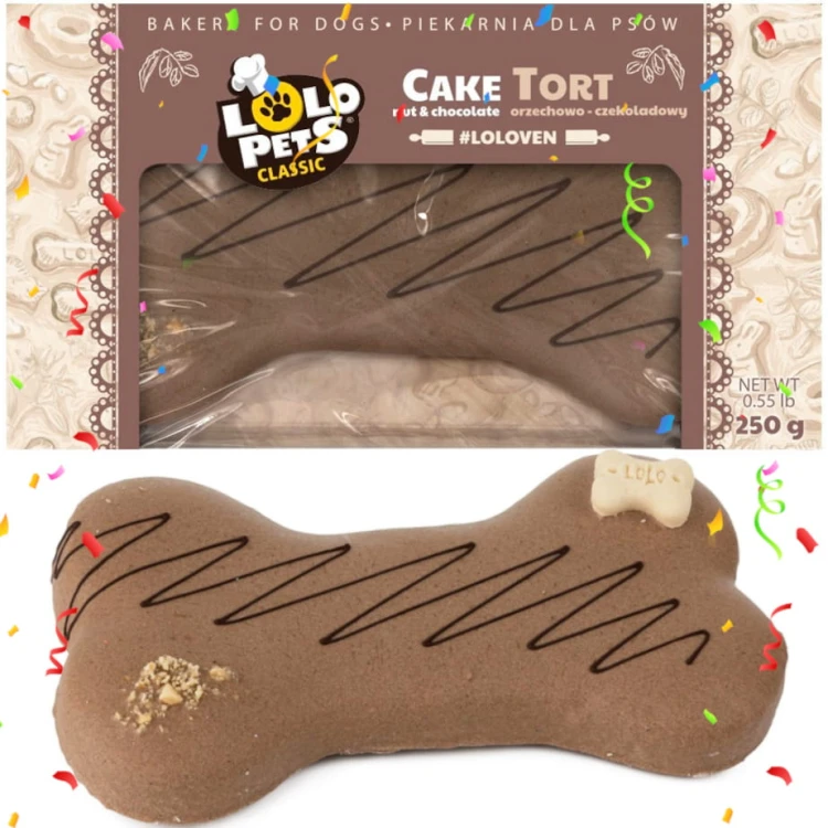 Przysmak dla psa tort Urodzinowy Orzechowo-Czekoladowy Lolo Pets 250g