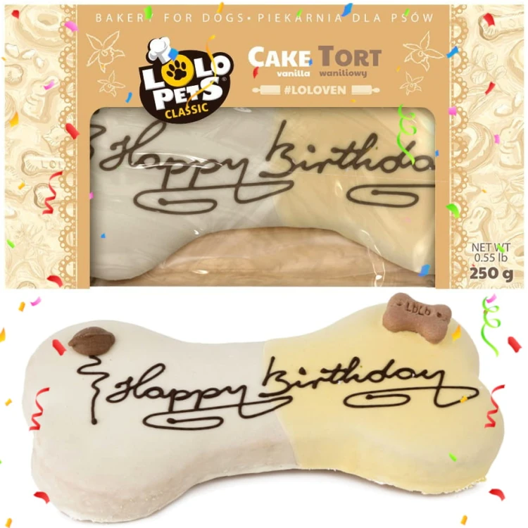 Przysmak dla psa tort Urodzinowy Happy Birthday Waniliowy Lolo Pets 250g