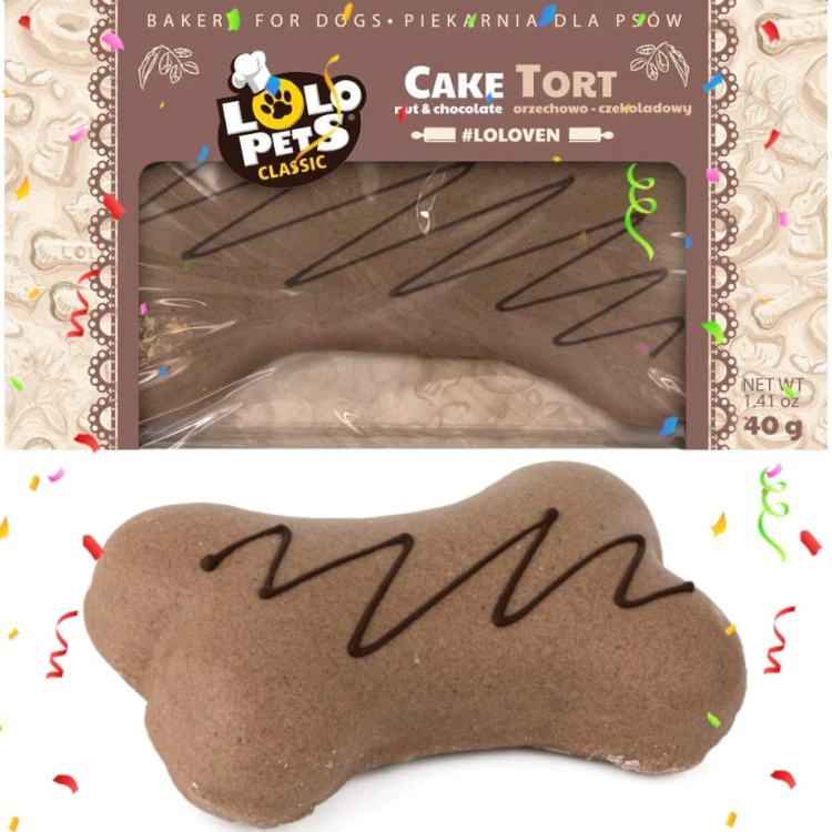 Przysmak dla psa tort Urodzinowy Orzechowo-Czekoladowy Lolo Pets 40g