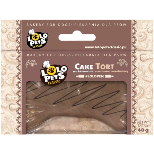 Przysmak dla psa tort Urodzinowy Orzechowo-Czekoladowy Lolo Pets 40g