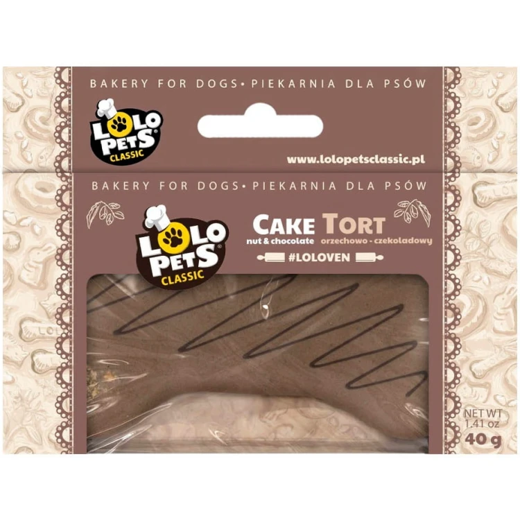 Przysmak dla psa tort Urodzinowy Orzechowo-Czekoladowy Lolo Pets 40g
