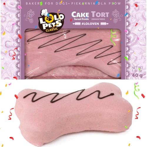 Przysmak dla psa tort Urodzinowy Owoce Lasu Lolo Pets Classic 40g