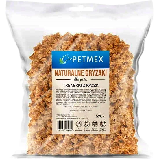 Przysmak dla psa, treserki, trenerki mięsne kostki z Kaczki Petmex 500g