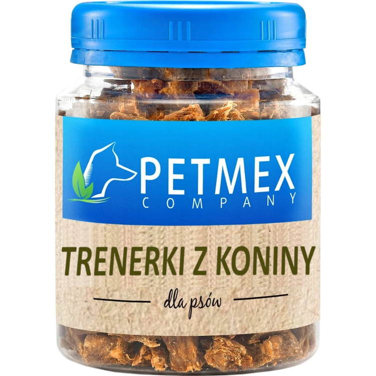 Przysmak dla psa, treserki, trenerki mięsne kostki z Koniny Petmex 130g