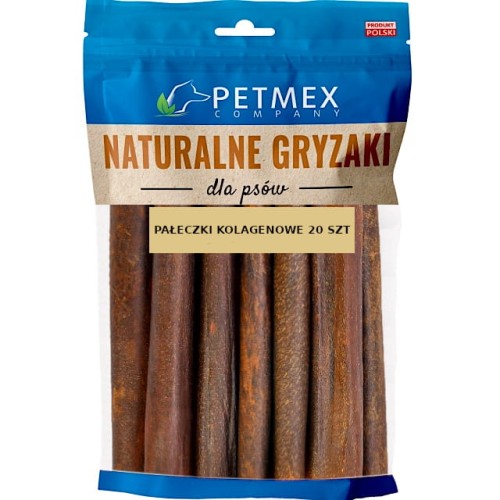 Przysmak naturalny gryzak psa Wołowe Suszone Pałki Kolagenowe Petmex 20szt.