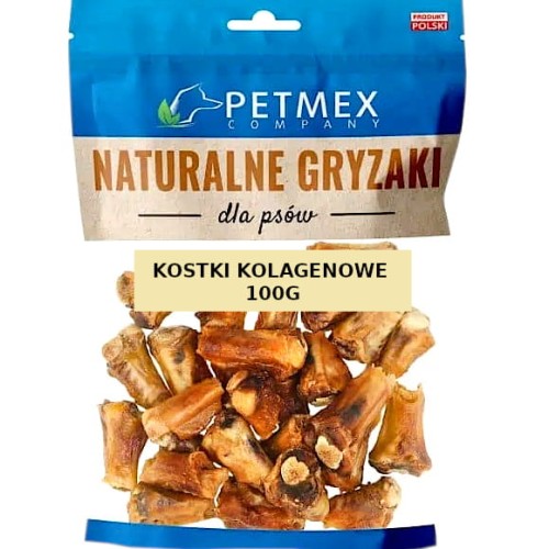 Przysmak naturalny gryzak dla psa Suszone Kostki Kolagenowe Petmex 100g