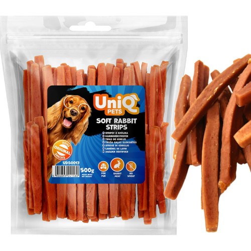 Przysmak, przekąska dla psa Paski stripsy z Królika UniQ Pets 500g