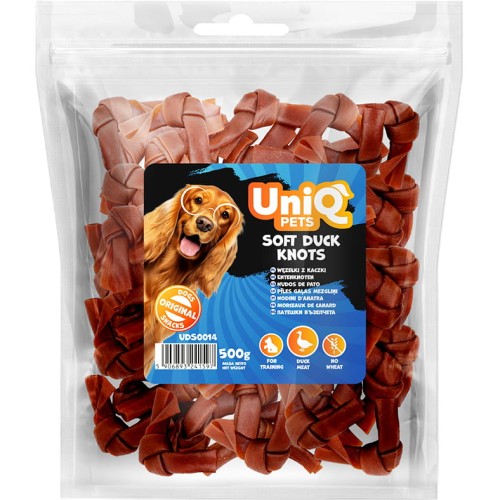 Przysmak, przekąska dla psa Super Miękkie Węzełki z Kaczki UniQ Pets 500g