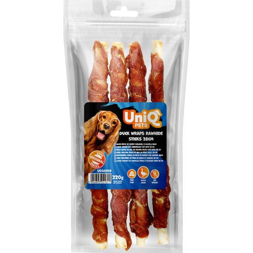 Długie patyki ze skóry z Kaczką UniQ Pets 4 szt.