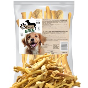 Przysmak, naturalny gryzak dla psa Ogony Jagnięce ze Skórą Mr. Pretzel 250g