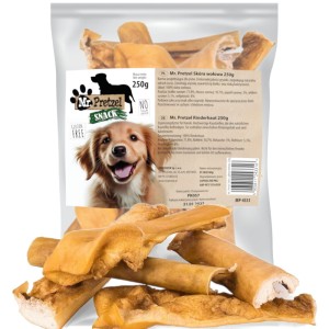 Przysmak, naturalny gryzak dla psa Skóra z głowy Wołowa Mr. Pretzel 250g