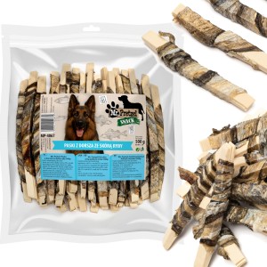 Przysmak, przekąska dla psa Paski z Dorsza ze skórą Ryby Mr. Pretzel 500g