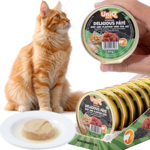 Karma mokra dla kota Pasztet Wołowy z Babką Delicious Pâté UniQ Pets 8x30g